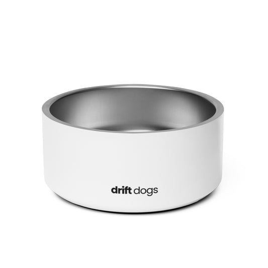 drift dogs - Dog Bowl White | Non-Slip | Stainless Steel